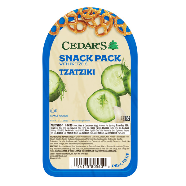 Cedar's Foods Tzatziki with Pretzels Snack Pack
