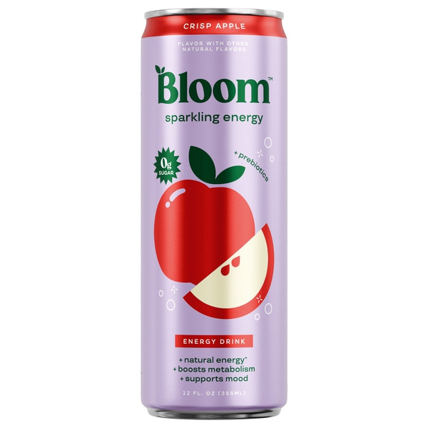 Bloom Zero Sugar, Crisp Apple, Sparkling Energy Drink, Can Same