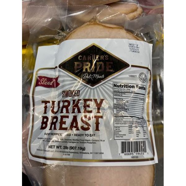 Carver's Pride - Pre-Sliced Smoked Turkey Breast - 2 lbs