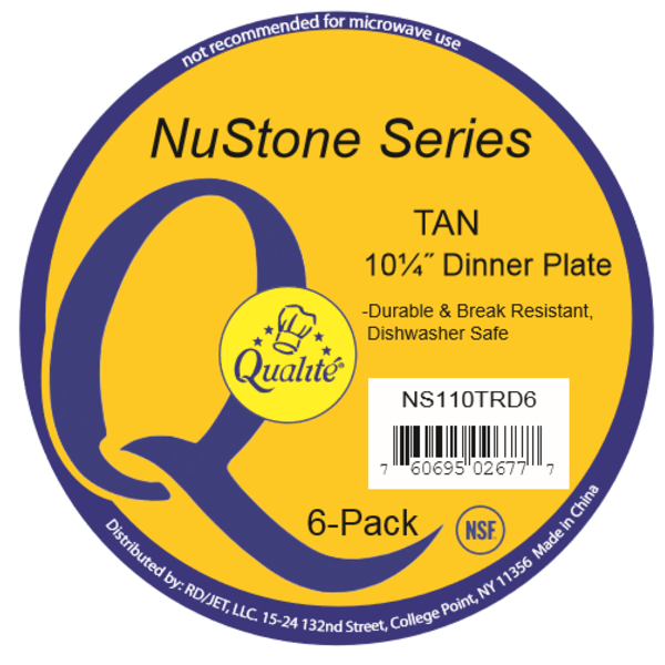 Qualite - 10.25" Tan Dinner Plate - 6 Pk