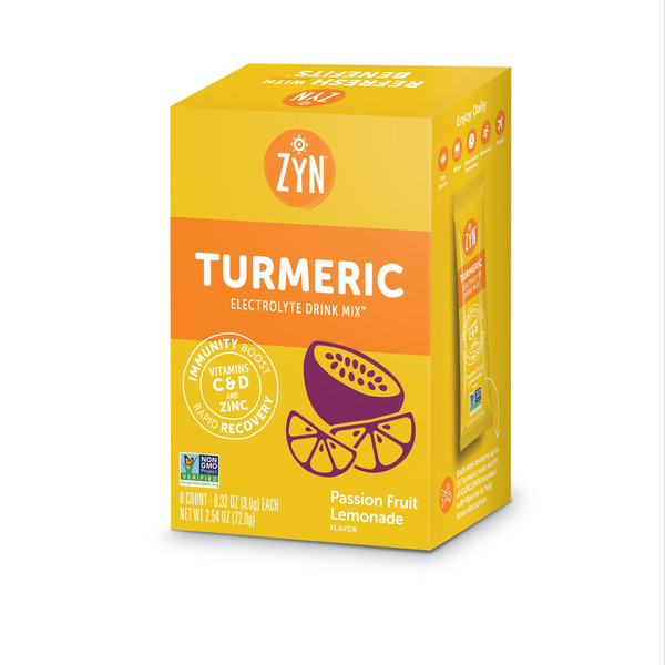 Drink ZYN Passion Fruit Lemonade, Turmeric Electrolyte Drink Mix