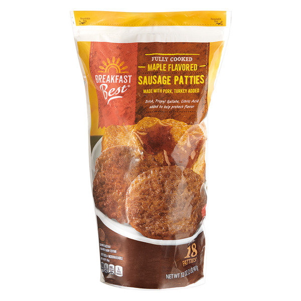 Breakfast Best Pre-Cooked Maple Sausage Patties
