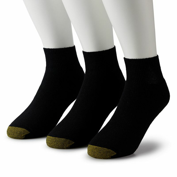 GOLDTOE Non-Binding Quarter Top Socks - Black