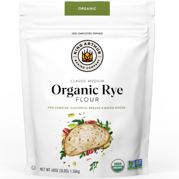 King Arthur Baking Company Classic Medium Organic Rye Flour, Certified Organic, NonGMO Project Verified