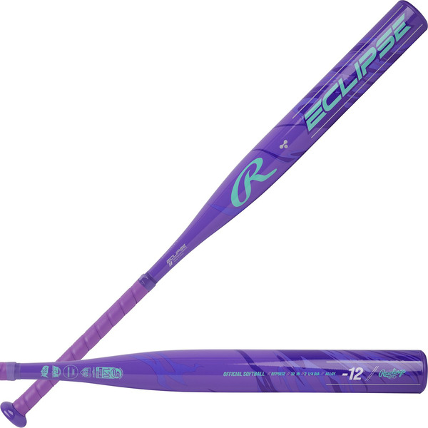 Rawlings Fastpitch Softball Bat, Eclipse, 30 In, 2-1/4 Dia, Alloy, 12