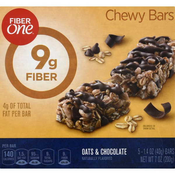 Fiber One Chewy Bars, Oats & Chocolate (5 each) Instacart