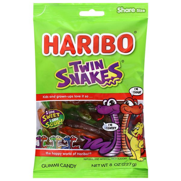 HARIBO Twin Snakes Sweet & Sour Gummi Candy Share Size