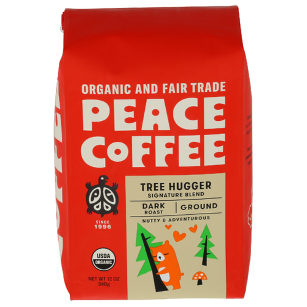 Peace Coffee Organic Tree Hugger Signature Blend Ground Dark Roast Coffee