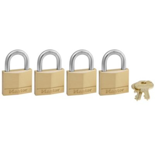 Master Lock 1/4 in. Shackle Solid Body Padlocks, 4-Pack