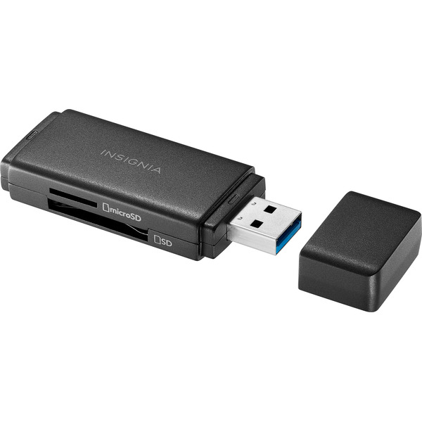 Insignia USB 3.2 SD & MicroSD Memory Card Reader - Black