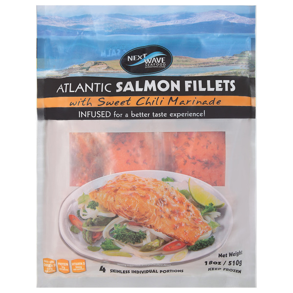 Next Wave Seafood Atlantic Salmon Fillets with Sweet Chili Marinade