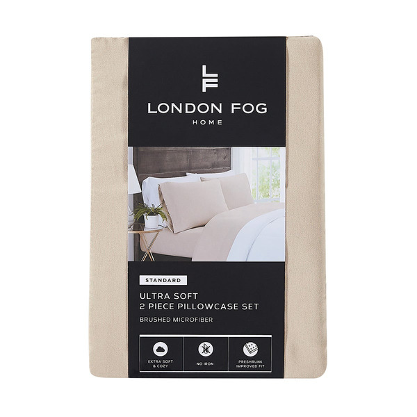 London Fog Ultra Soft Brushed Microfiber Pillowcase, King - Oxford Tan