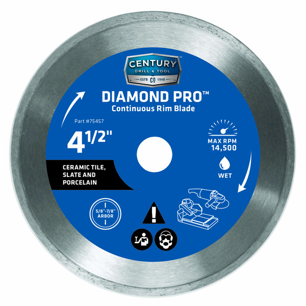 Century Drill & Tool Co. Diamond Pro Continuous Rim Saw Blade - 4.5"