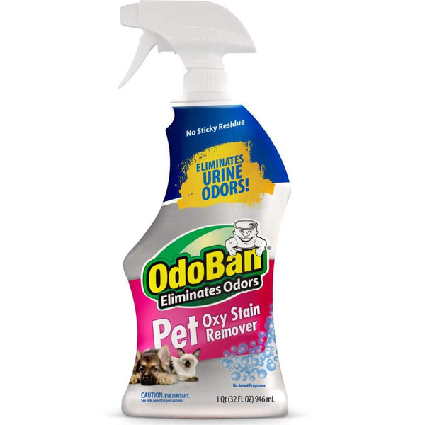 Odoban 32 Oz. Pet Oxy Stain Remover, Oxygen Activated Hydrogen Peroxide For Carpet And Fabric, Fragrance Free