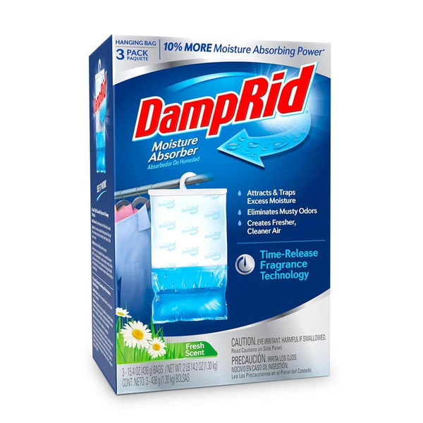 Damprid 15.4 Oz Hanging Moisture Absorber, Pack Of 3, Fresh Scent