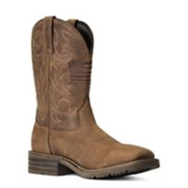 Ariat Men's Hybrid Patriot H20 Waterproof Western Boots, Size 10.5 - Distressed Brown