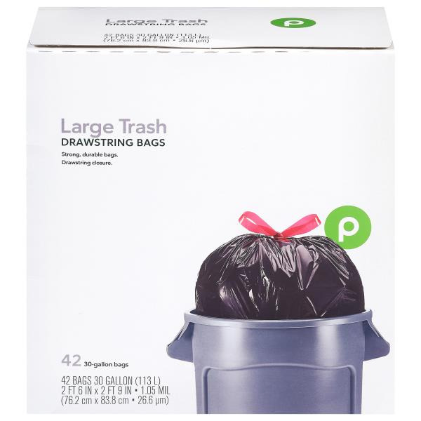 Publix Trash Bags, Drawstring, 30-Gallon Same-Day Delivery or