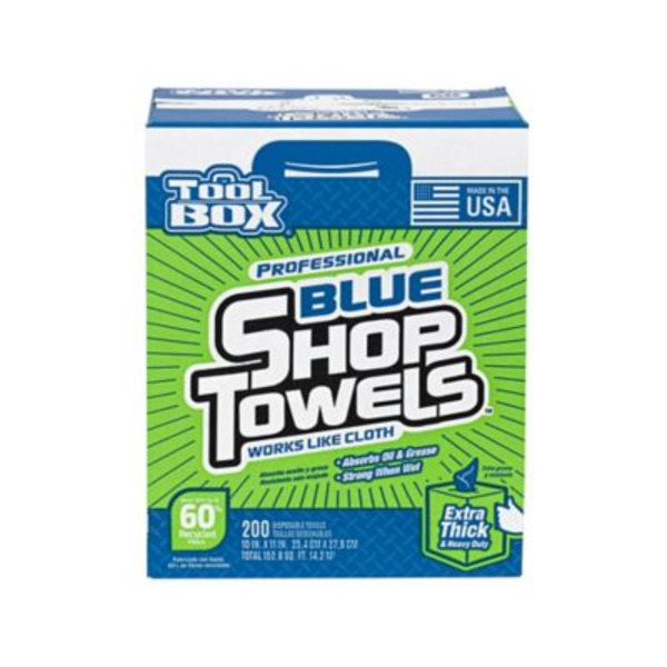 TOOLBOX Blue Shop Towels, 200 ct. Box