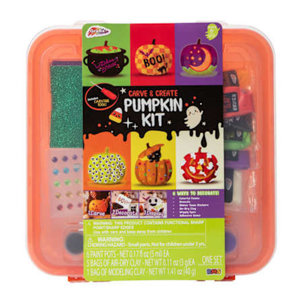 Grafix Halloween Carve & Create Pumpkin Kit Set