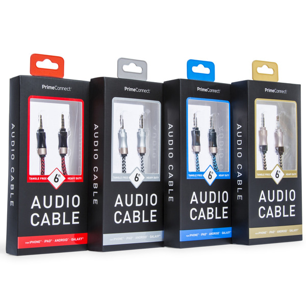 Prime Connect Silver Black Heavy Duty Audio Cable