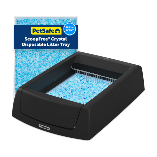 PetSafe ScoopFree® Crystal Classic Self-Cleaning Litter Box, Black