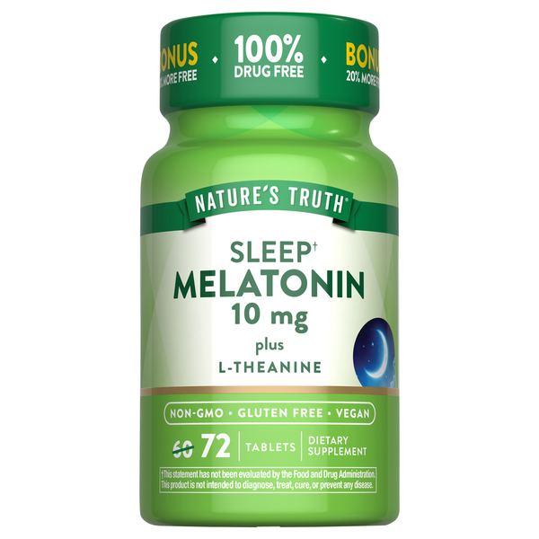 melatonin l glutathione Nature's Truth Melatonin + L-Theanine, 10 mg Tablets Same-Day Delivery or  Pickup