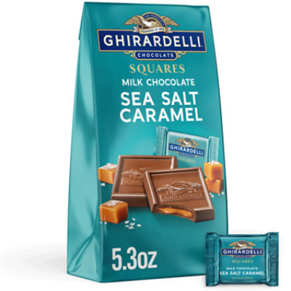 Ghirardelli Milk Chocolate Sea Salt Caramel Chocolate Squares, 5.3 OZ Bag