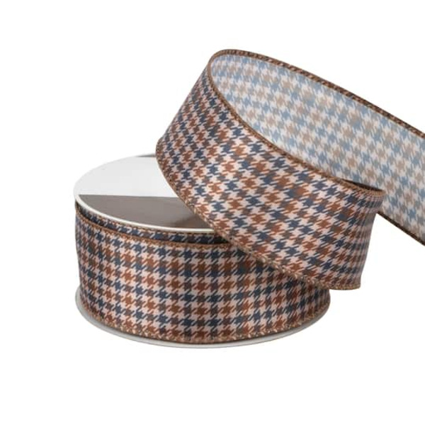 Celebrate It Multicolor Fall Houndstooth Wired Ribbon