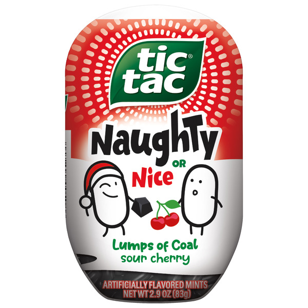 Tic Tac Naughty or Nice Lumps Of Coal Sour Cherry Fresh mints