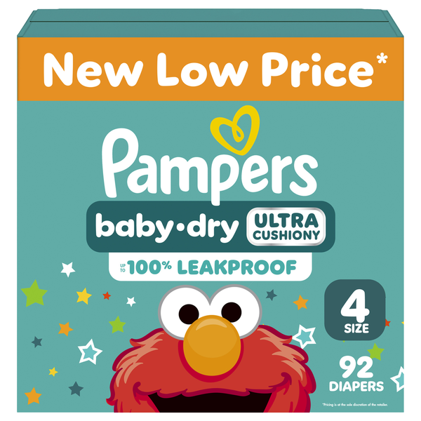 Pampers Baby Dry Diapers, Size 4, 92 Count