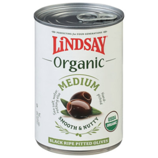 Lindsay Organic Medium Black Ripe Pitted Olives