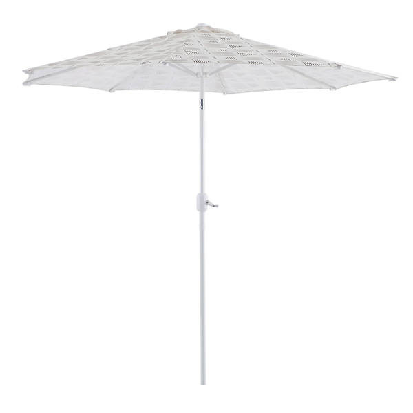 Tracey Boyd Brown Stripe Crank & Tilt Outdoor Patio Umbrella, 9'