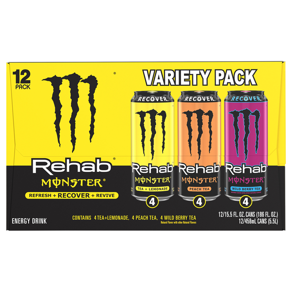 Monster Variety Pack Tea + Lemonade/Peach/Wild Berry Tea Energy