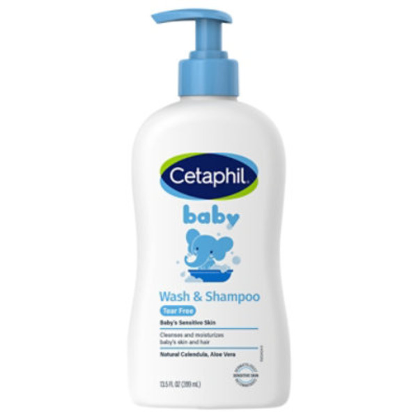 Cetaphil Baby Wash & Shampoo with Organic Calendula, Tear Free, Paraben, 13.5 oz
