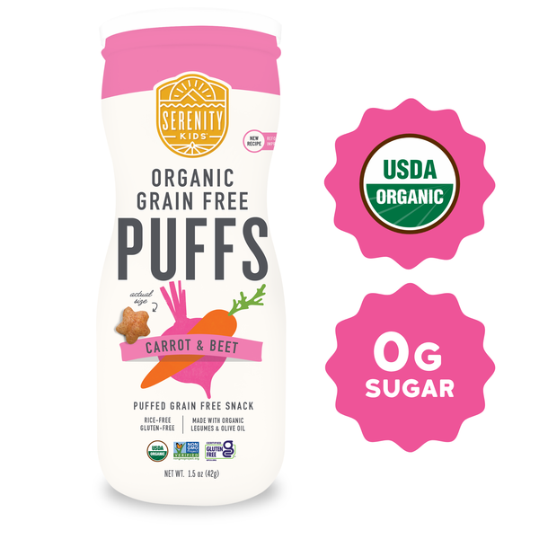 Serenity Kids Organic Grain Free Puffs, Carrot & Beet