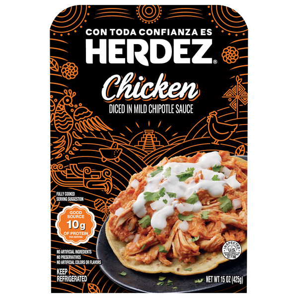 HERDEZ Fully Cooked Entree Shredded Chicken, 15 OZ Same-Day