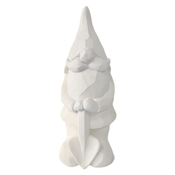 Crosby St White Geometric Gnome Outdoor Garden Statue, 15"