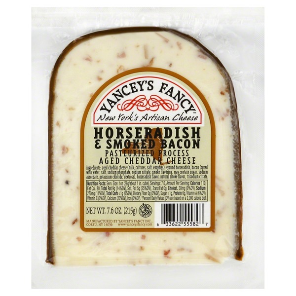 Yancey's Fancy Cheese, Pasteurized Process, Horseradish & Smoked Bacon