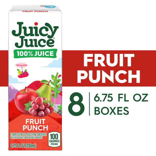 Juicy Juice 100% Juice, Fruit Punch, 8 Count, 6.75 FL OZ Juice