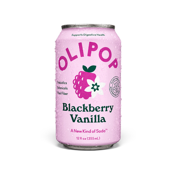 OLIPOP Prebiotic Soda, Blackberry Vanilla
