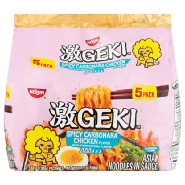 Nissin Spicy Carbonara Chicken Flavor Asian Noodles in Sauce