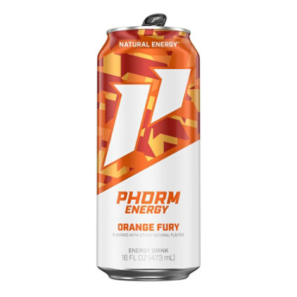Phorm Energy , Orange Fury, 1 Single 16 Fl Oz Can, 200Mg Natural Caffeine From Green Tea