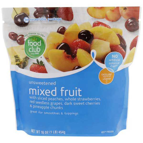 Food Club Unsweetened Mixed Fruit With Sliced Peaches, Whole
