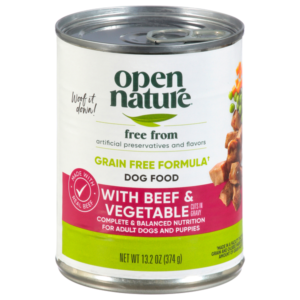 Open Nature Dog Food, with Beef & Vegetables, Cuts in Gravy