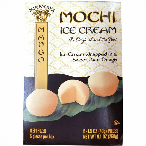 Mikawaya Mochi Mango Ice Cream wrapped in sweet rice dough