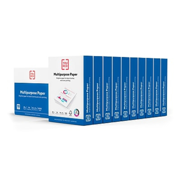 TRU RED (TR56962) 20 lbs., 96 Brightness, 500/Ream, 10 Reams/Carton 8.5" x 11" Color Printer Paper