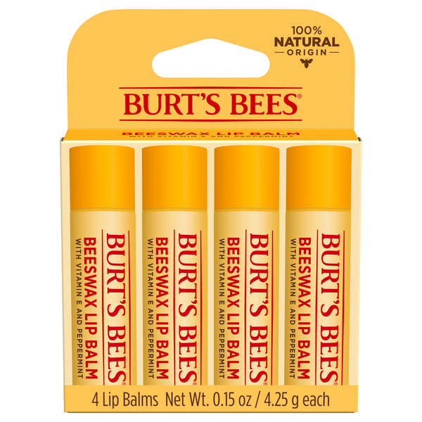 Burt's Bees Beeswax Lip Balm - 4 ct
