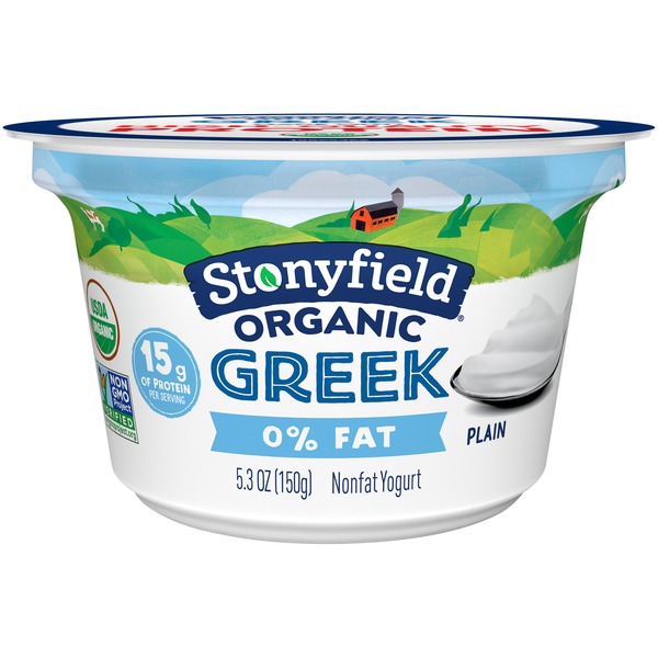 Stonyfield® Organic Organic Greek Plain Nonfat Yogurt (5.3 oz) Instacart