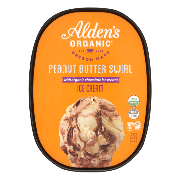 Alden's Organic Peanut Butter Swirl Ice Cream Same-Day Delivery or
