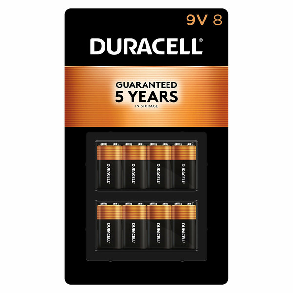 Duracell 9V 8 Unit Pack Alkaline Batteries 8-pack